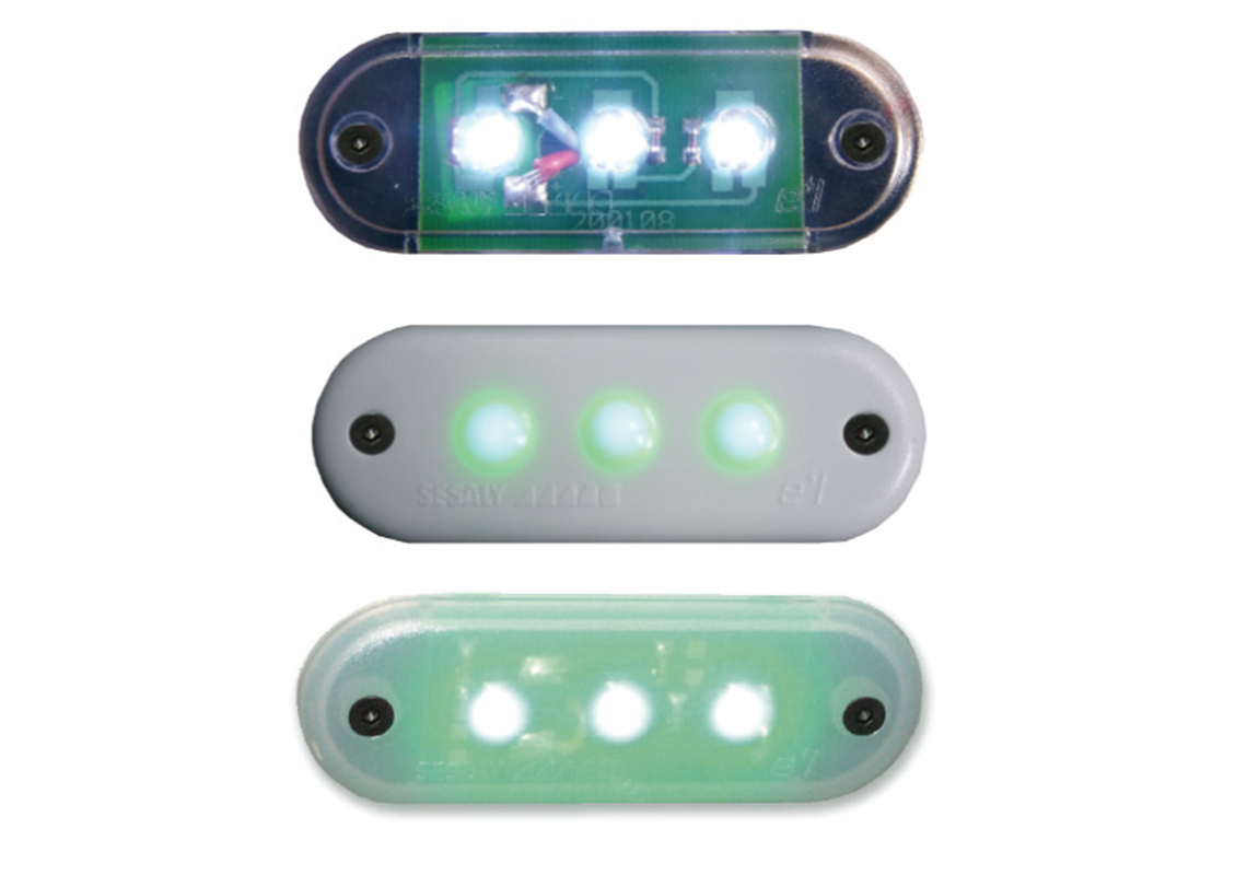 Feu de balisage (3 LED) à plaquer pour balisage bus et car